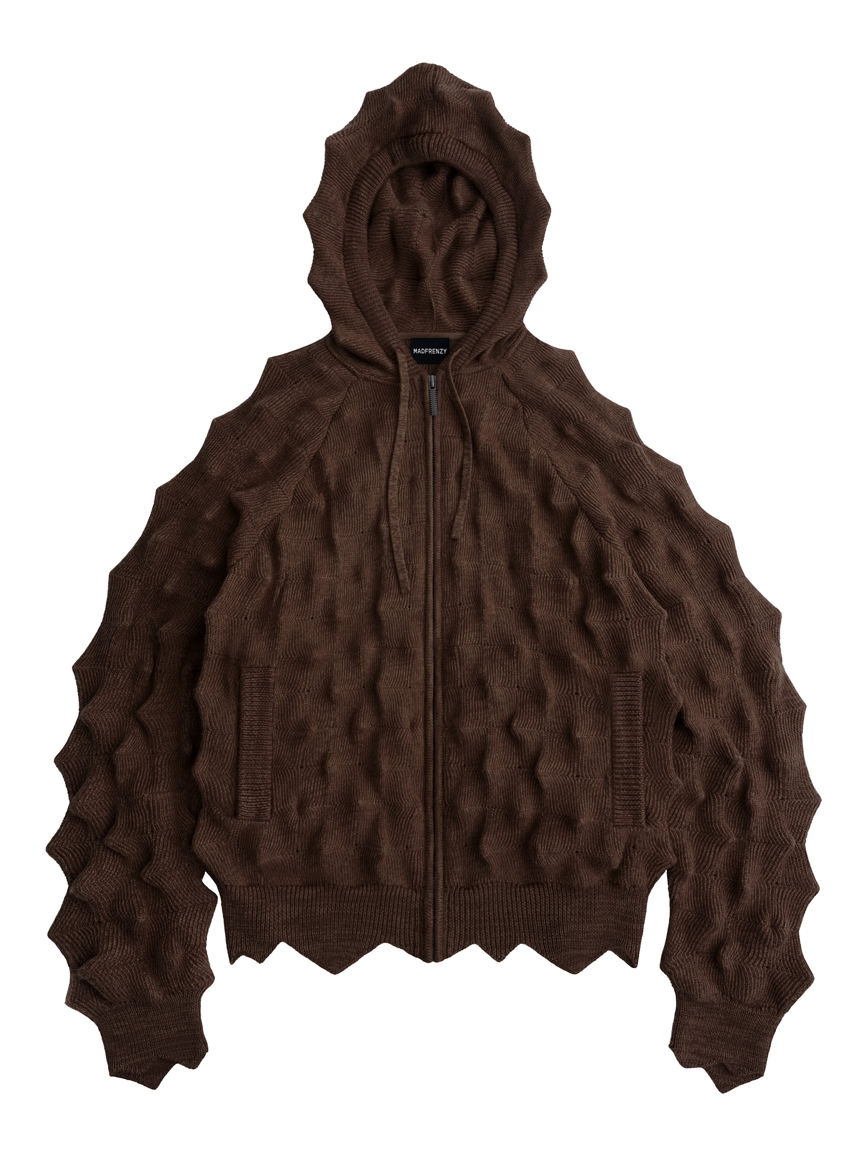 SPIKED Zip-Up Hoodie [brown] – MADFRENZY