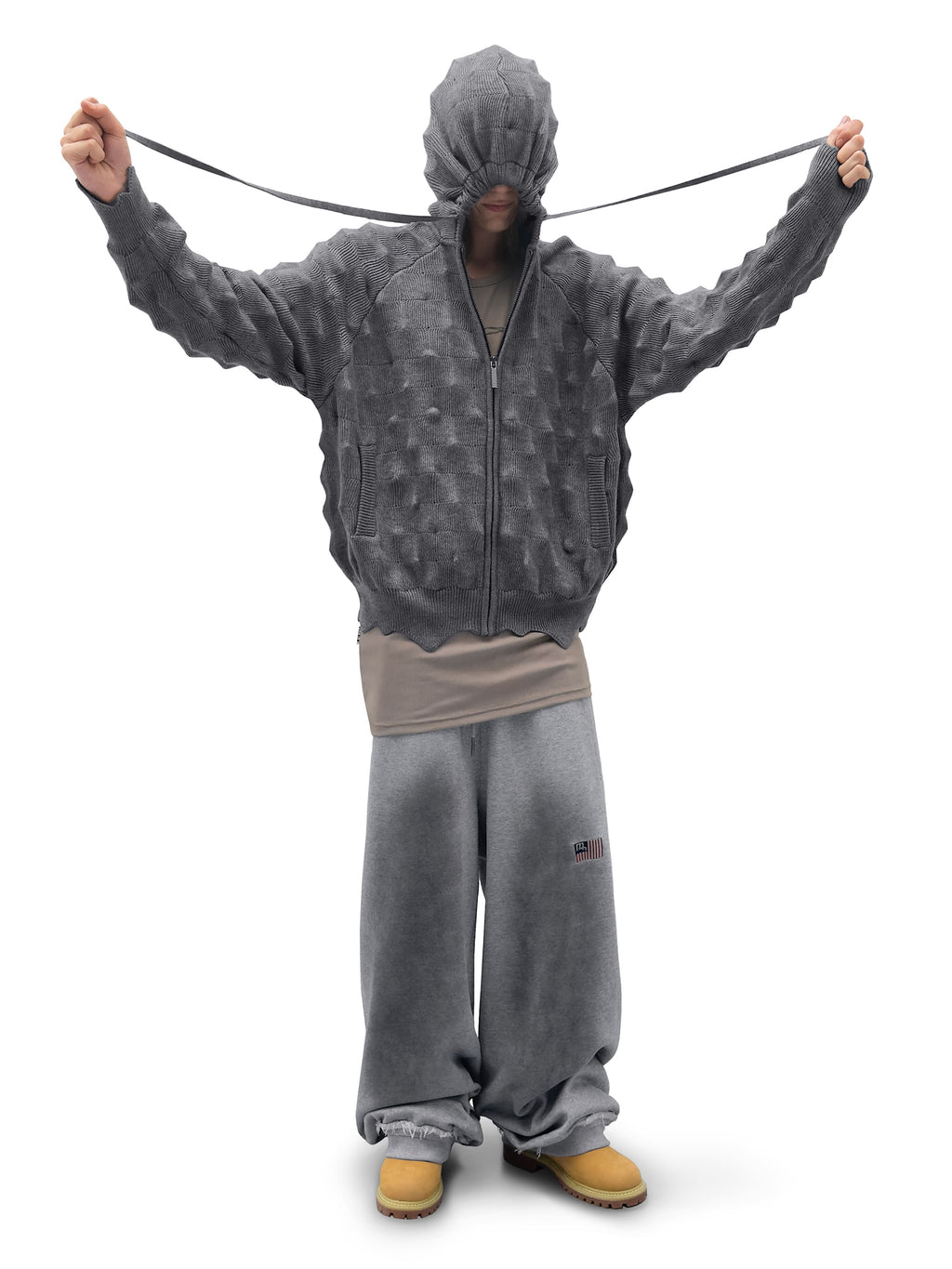 SPIKED Zip-Up Hoodie [grey]