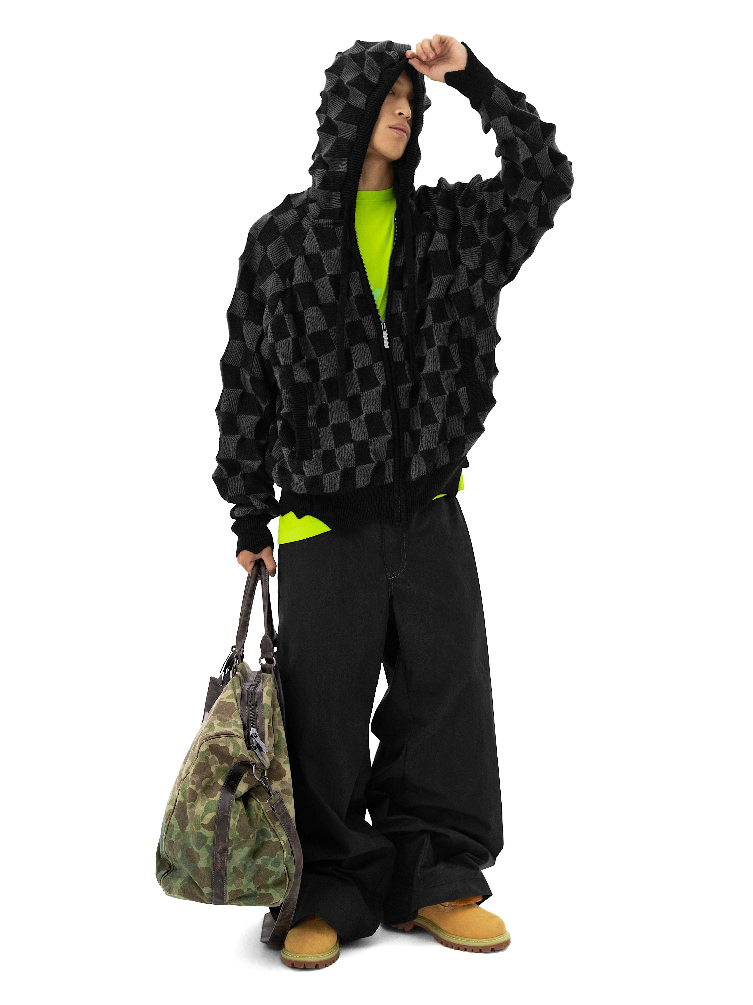 SPIKED Zip-Up Hoodie [сhess] – MADFRENZY