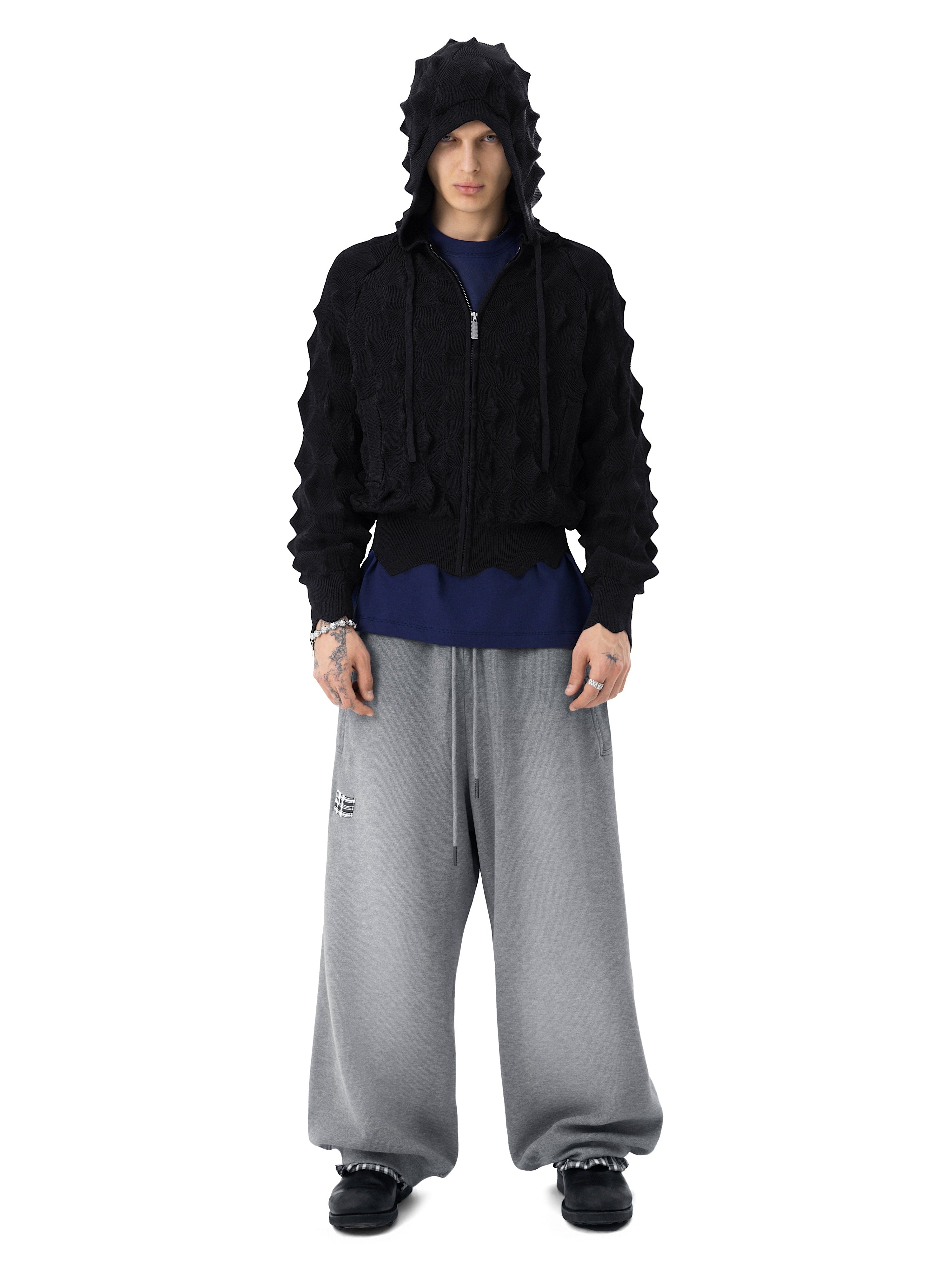 トップス MADFRENZY Spiked Slim Zip-Up Hoodie S SPIKED Slim Zip-Up Hoodie [black] – MADFRENZY