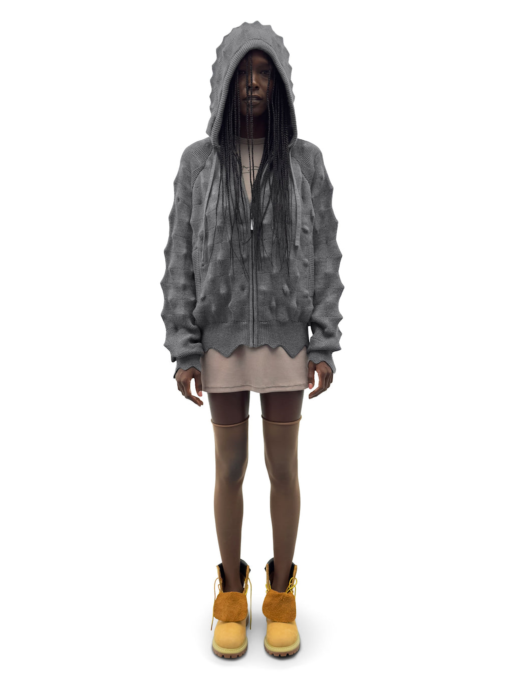 SPIKED Zip-Up Hoodie [grey]