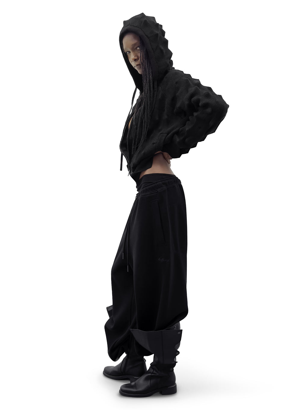 SPIKED Zip-Up Hoodie [black]