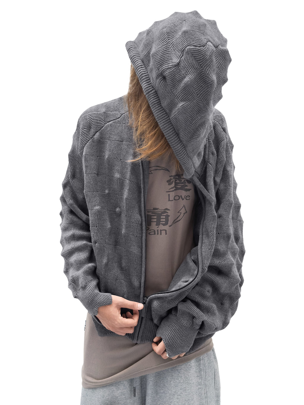 SPIKED Zip-Up Hoodie [grey]