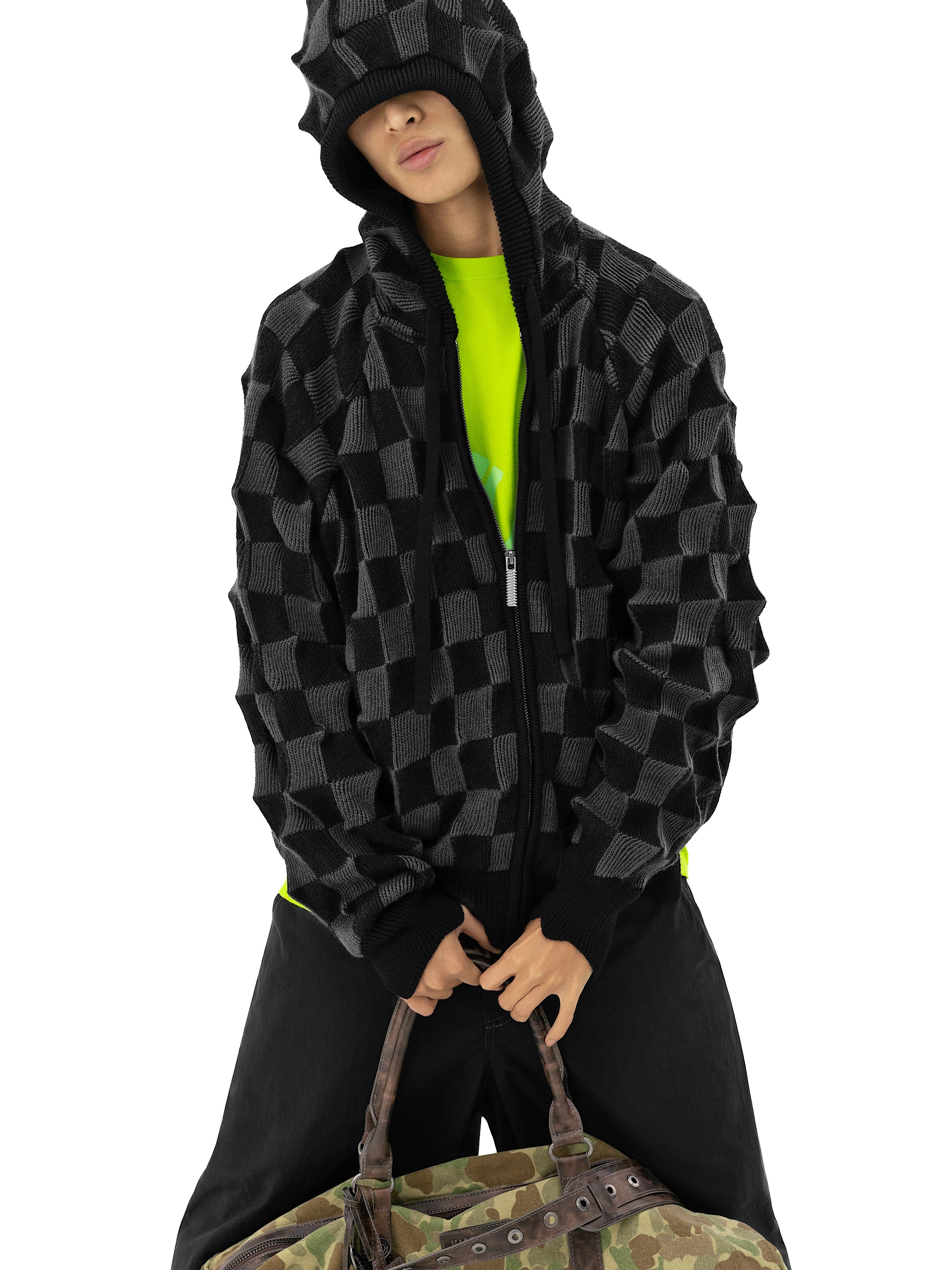 SPIKED Zip-Up Hoodie [сhess] – MADFRENZY